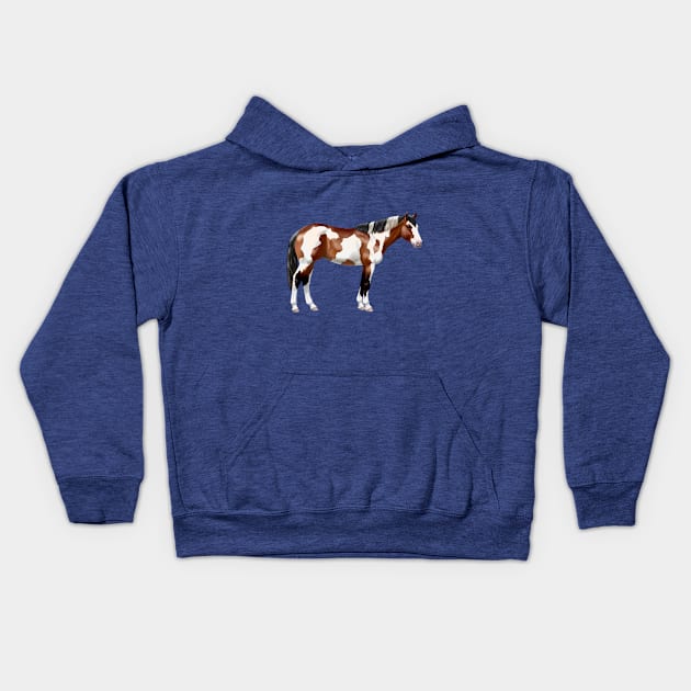 Brown Bay Tovero Pinto Paint Horse Kids Hoodie by csforest